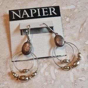 Napier Silver Bead Hoop Wire Dangle